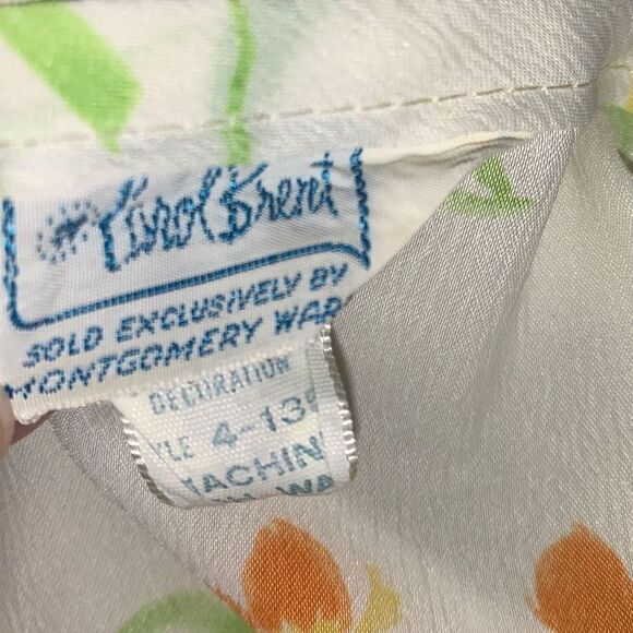 Vintage Carol Brent Yellow Floral Dress Women’s Size 14 - Picture 15 of 16